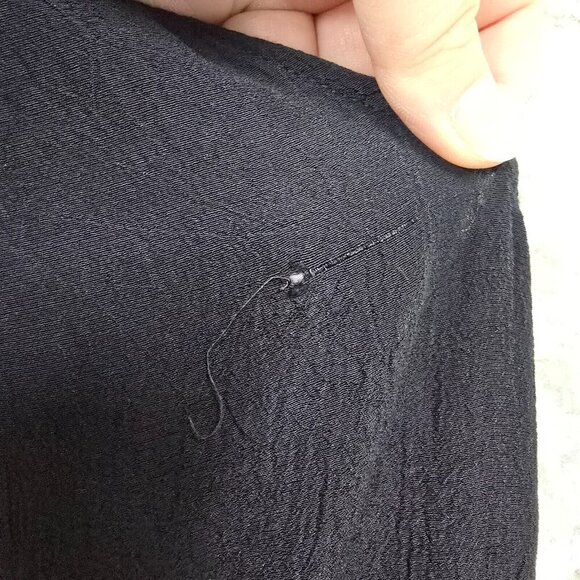 Eileen Fisher Black Maxi Dress Large Tie Back Sleeveless Minimalist Casual READ - Picture 8 of 14